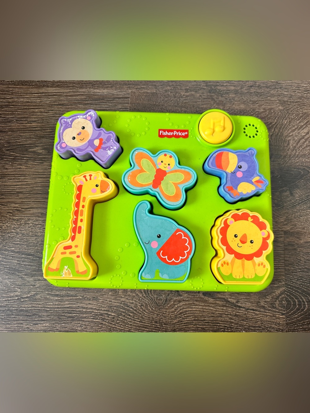 Fisher-Price Silly Sounds Animal Chunky Puzzle 2013 Giraffe Lion Elephant Bird